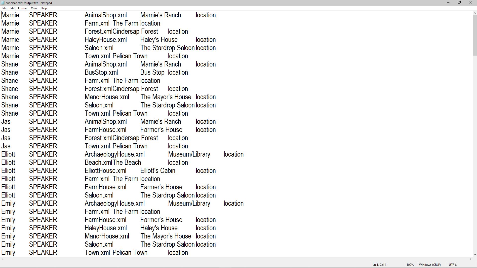 Xquery network output